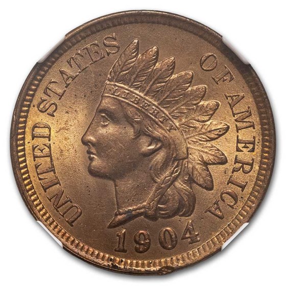 1904 Indian Head Cent MS-64 NGC (Red/Brown) 1904 Indian Head Cent MS-64 NGC (Red/Brown)